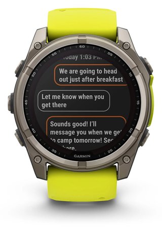 Garmin fenix® 8 – 51 mm, Solar, Sapphire, Titanium with Yellow/Graphite silicone band