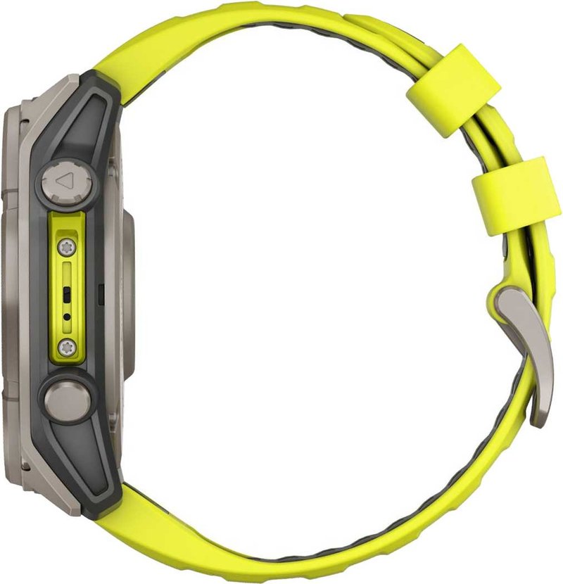 Garmin fenix® 8 – 51 mm, Solar, Sapphire, Titanium with Yellow/Graphite silicone band