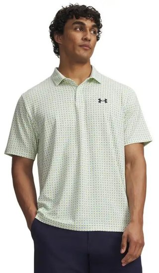 Under Armour Matchplay Printed męskie polo, biało/zielone