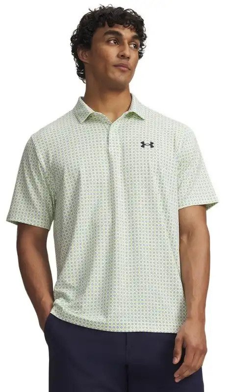 Under Armour Matchplay Printed męskie polo, biało/zielone