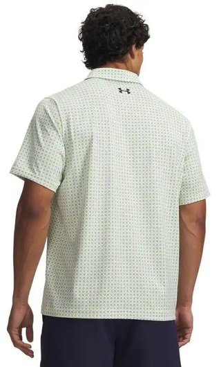 Under Armour Matchplay Printed męskie polo, biało/zielone