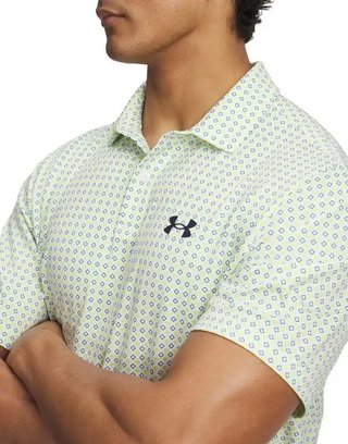 Under Armour Matchplay Printed męskie polo, biało/zielone