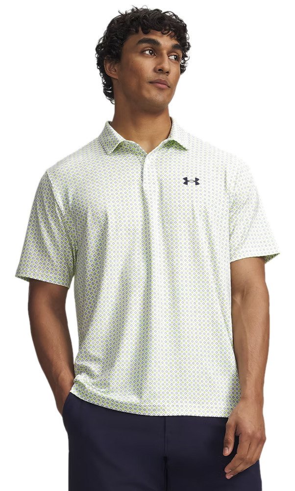 Under Armour Matchplay Printed męskie polo, biało/zielone