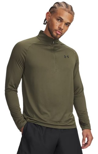 Under Armour Tech 2.0 1/2 Zip męski T-shirt, zielony