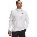 Under Armour Matchplay Printed męskie polo, white/vintage maroon/academy