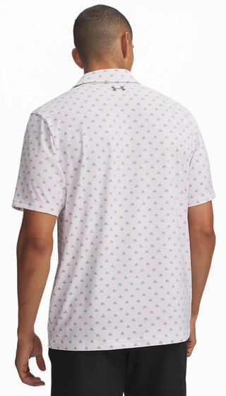 Under Armour Matchplay Printed męskie polo, white/vintage maroon/academy