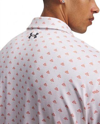 Under Armour Matchplay Printed męskie polo, white/vintage maroon/academy
