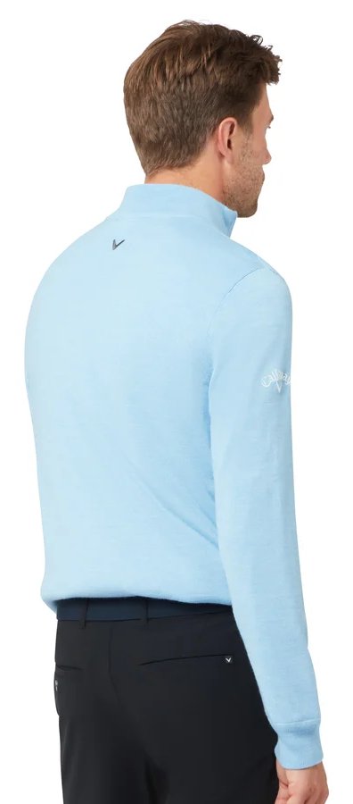 Callaway Windstopper 1/4-Zip męski sweter, dark cerulean heather
