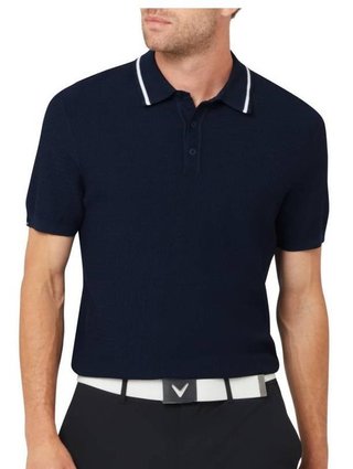 Callaway Textured sweater męskie polo, peacoat