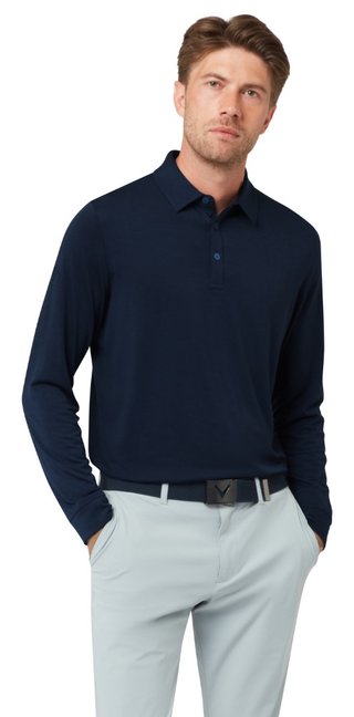 Callaway Soft Touch Long Sleeve męskie polo, peacoat