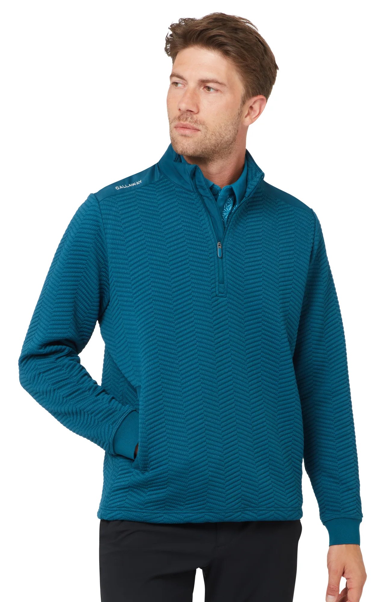 Callaway Chev Jacquard męski pullover, blue coral