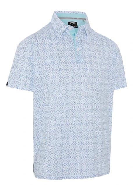 Callaway Printed Fractal Chev męskie polo, białe