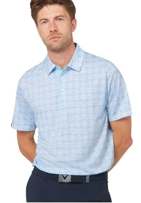 Callaway Printed Fractal Chev męskie polo, białe