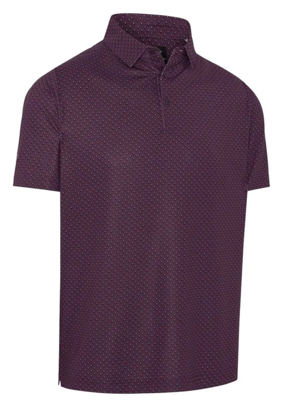 Callaway Trademark Golf Printed męskie polo, italian plum