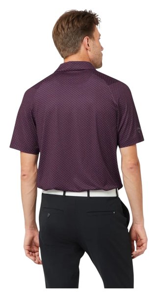 Callaway Trademark Golf Printed męskie polo, italian plum