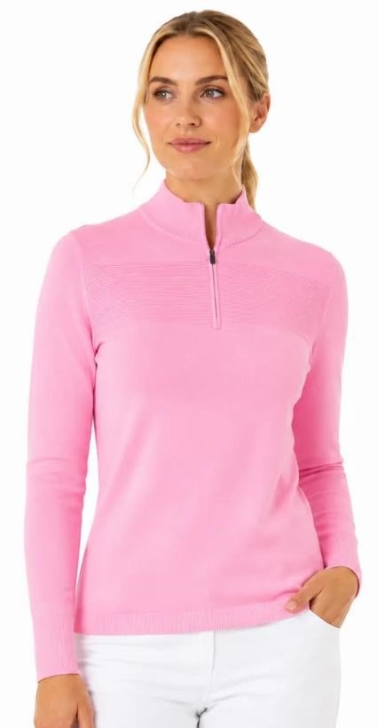 Callaway Soft Stretch Zip-Neck damski sweter, cherry blossom