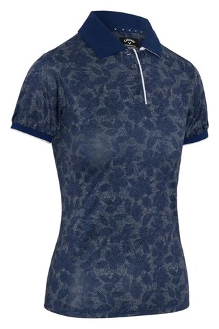 Callaway Rib Tim Printed damskie polo, blue depths