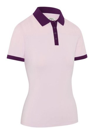 Callaway Colourblock Rib damskie polo, cherry blossom