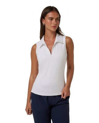 Travis Mathew Skyloft Light Sleeveless damskie polo, białe