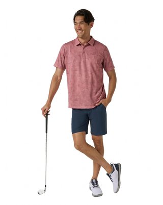 Travis Mathew Featherweight Backnine męskie polo, mauveglow