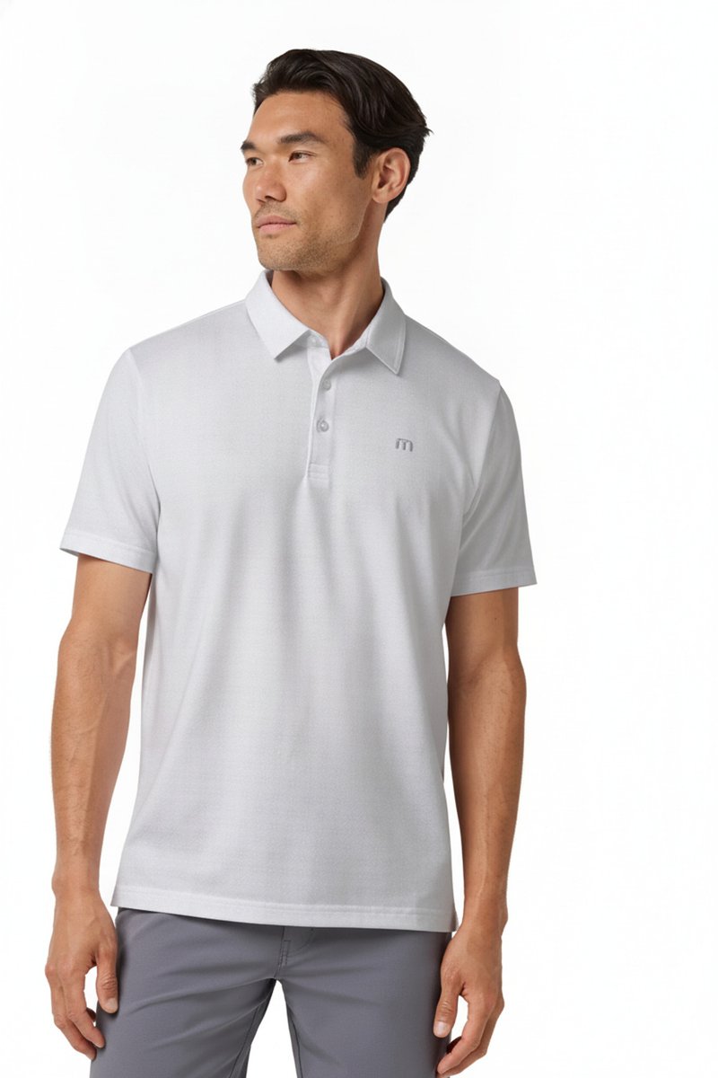Travis Mathew Featherweight Trophy Ready męskie polo, białe