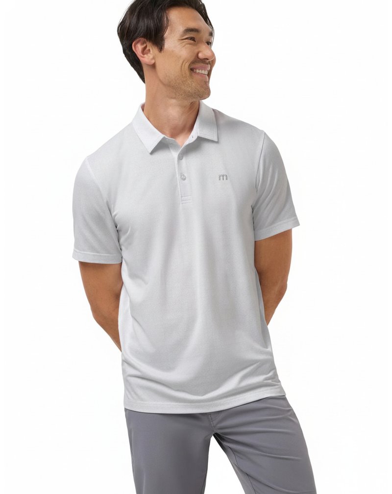 Travis Mathew Featherweight Trophy Ready męskie polo, białe