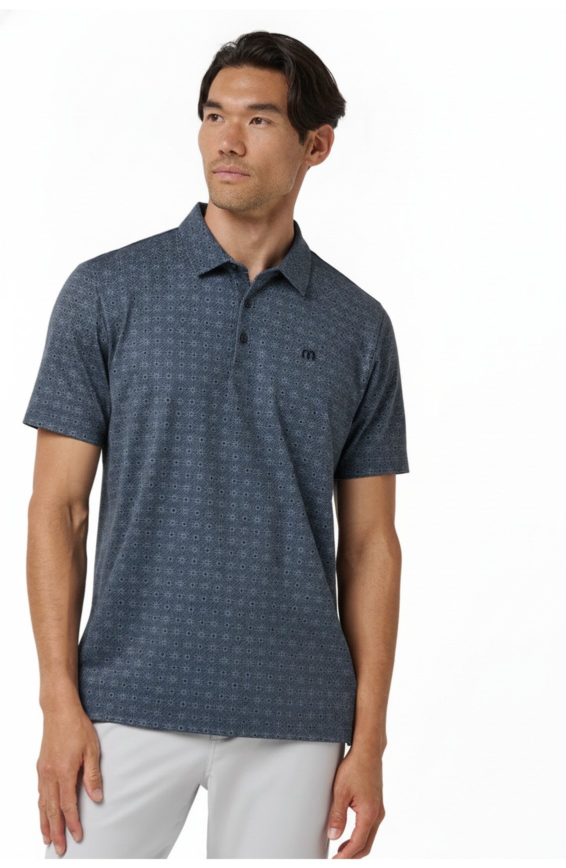 Travis Mathew Featherweight Trophy Ready męskie polo, total eclipse