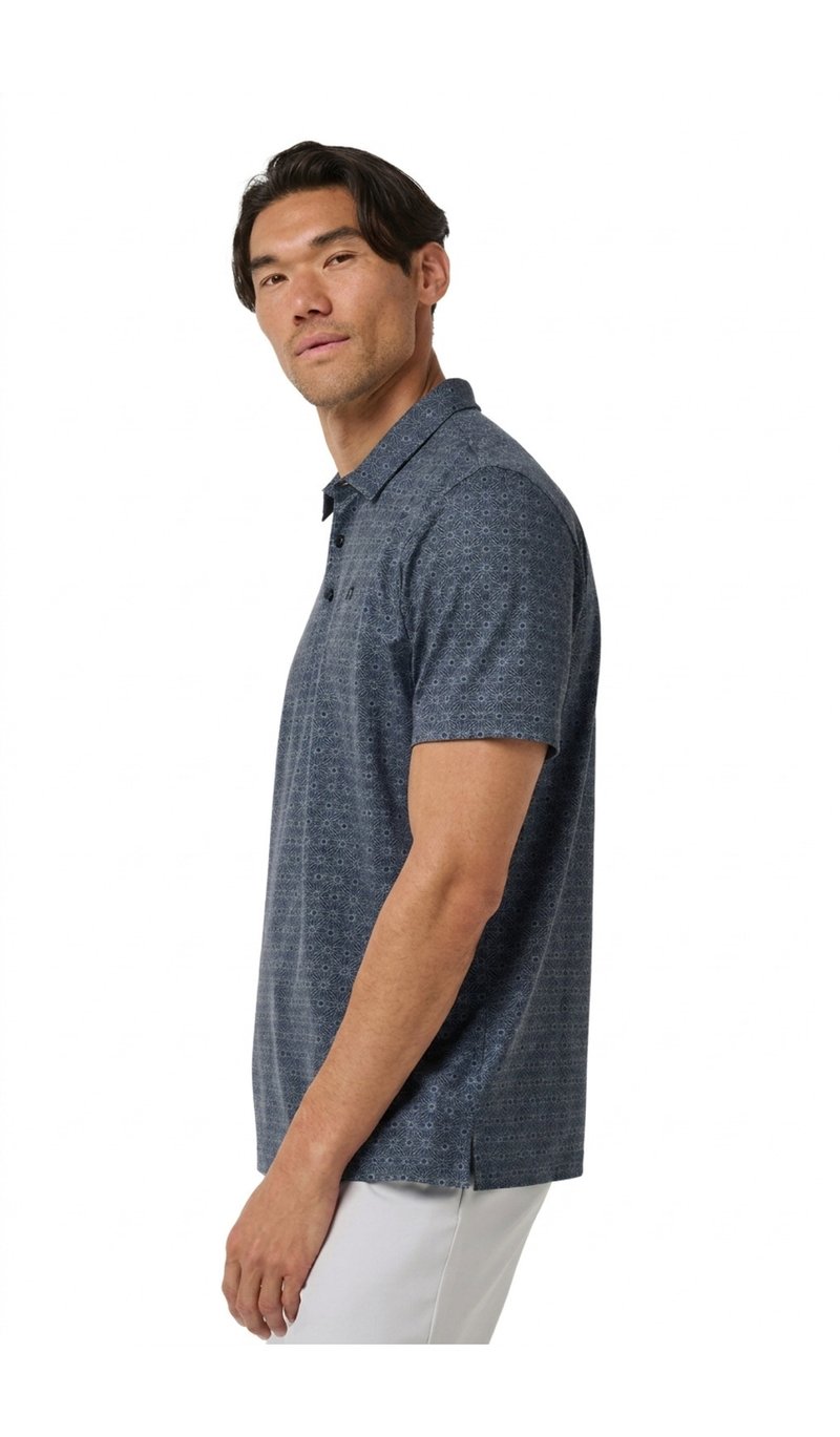 Travis Mathew Featherweight Trophy Ready męskie polo, total eclipse