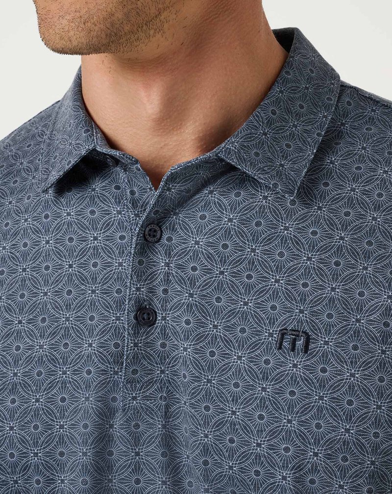 Travis Mathew Featherweight Trophy Ready męskie polo, total eclipse