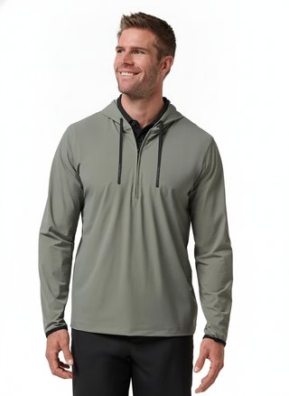 Travis Mathew Hero Hour Tech męska bluza z kapturem, dark olive