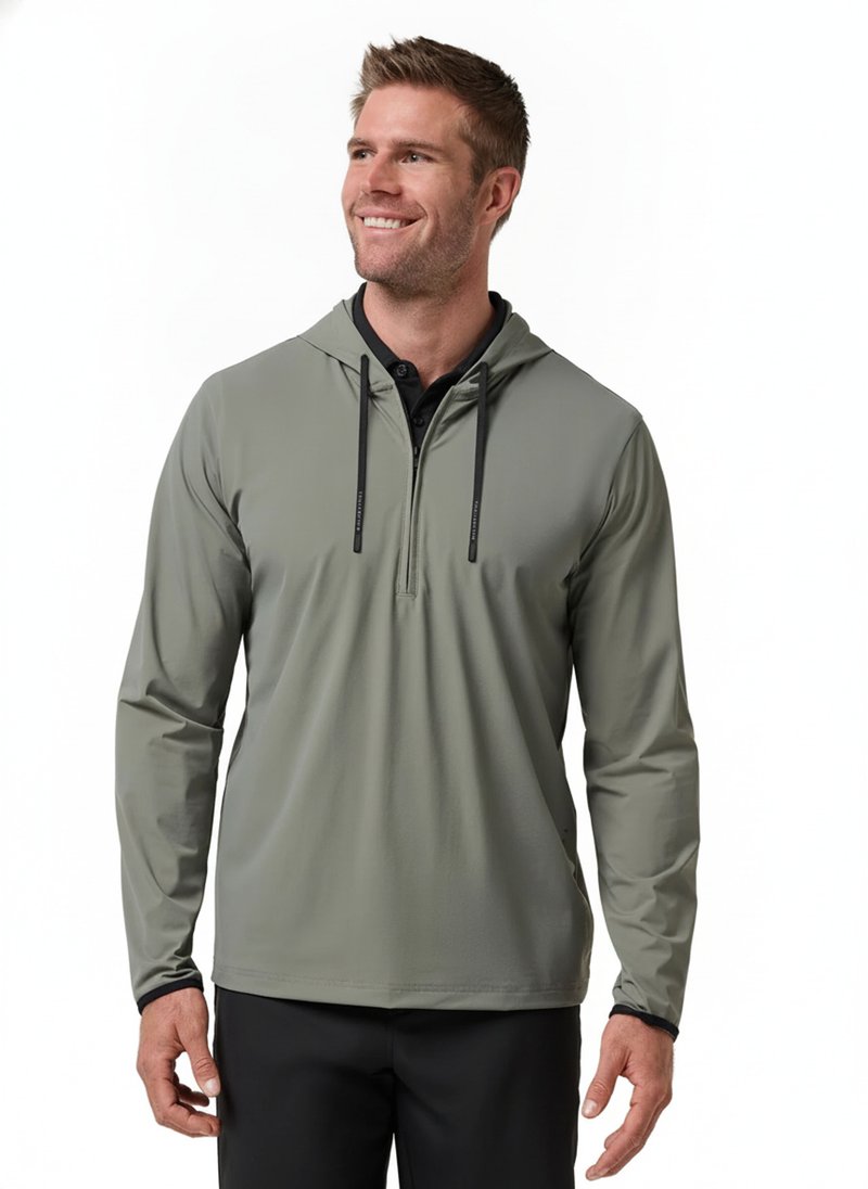 Travis Mathew Hero Hour Tech męska bluza z kapturem, dark olive