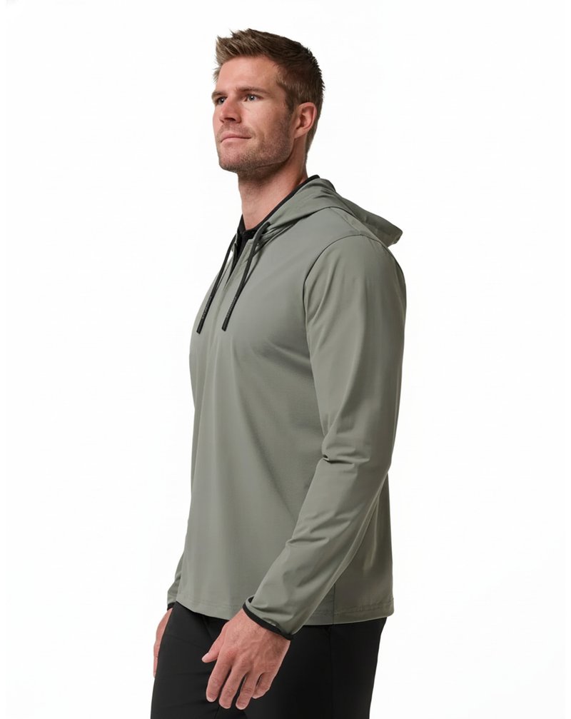 Travis Mathew Hero Hour Tech męska bluza z kapturem, dark olive