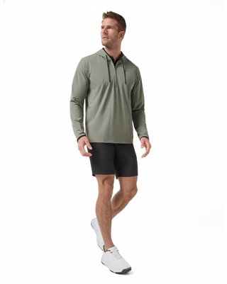 Travis Mathew Hero Hour Tech męska bluza z kapturem, dark olive