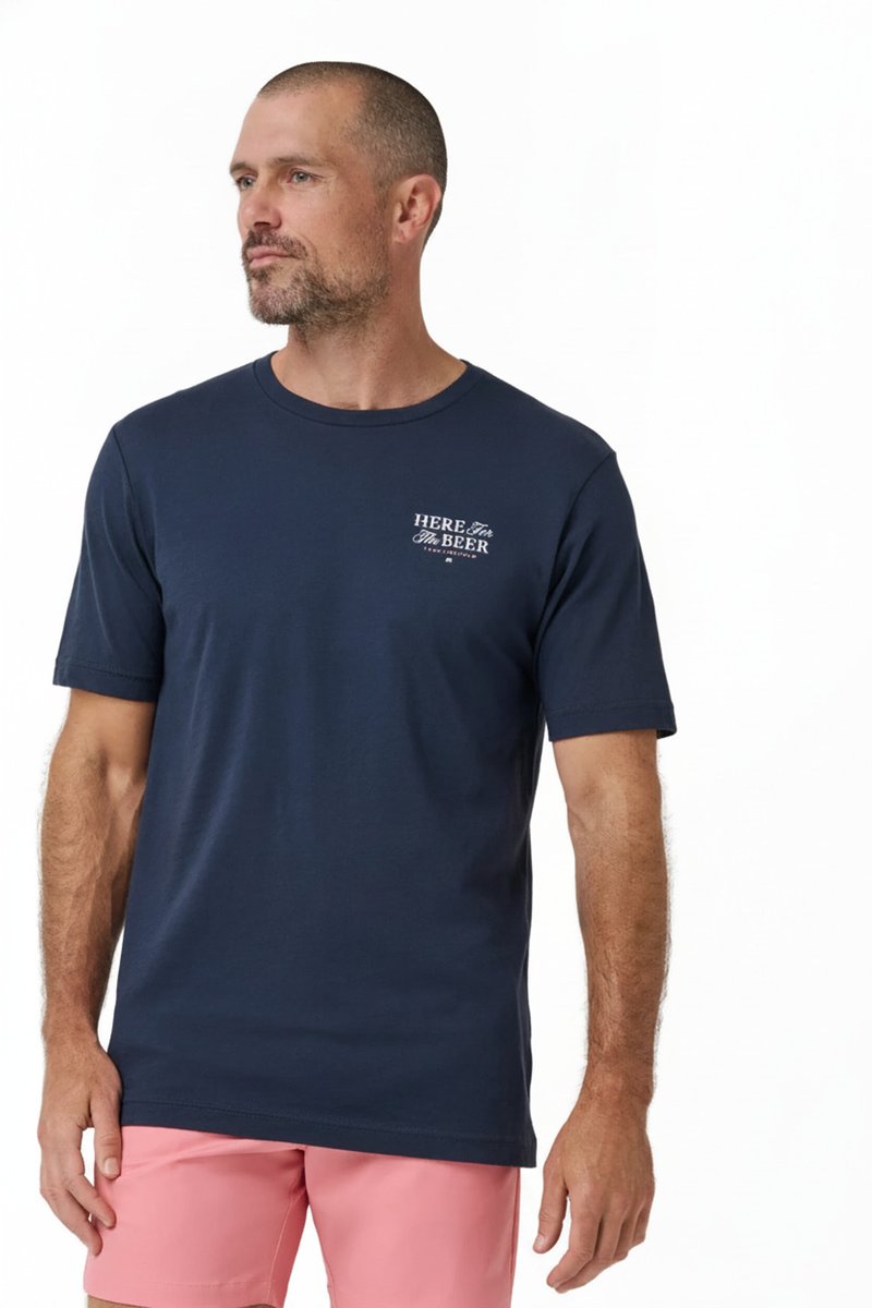 Travis Mathew Stout Standard męski T-Shirt, total eclipse