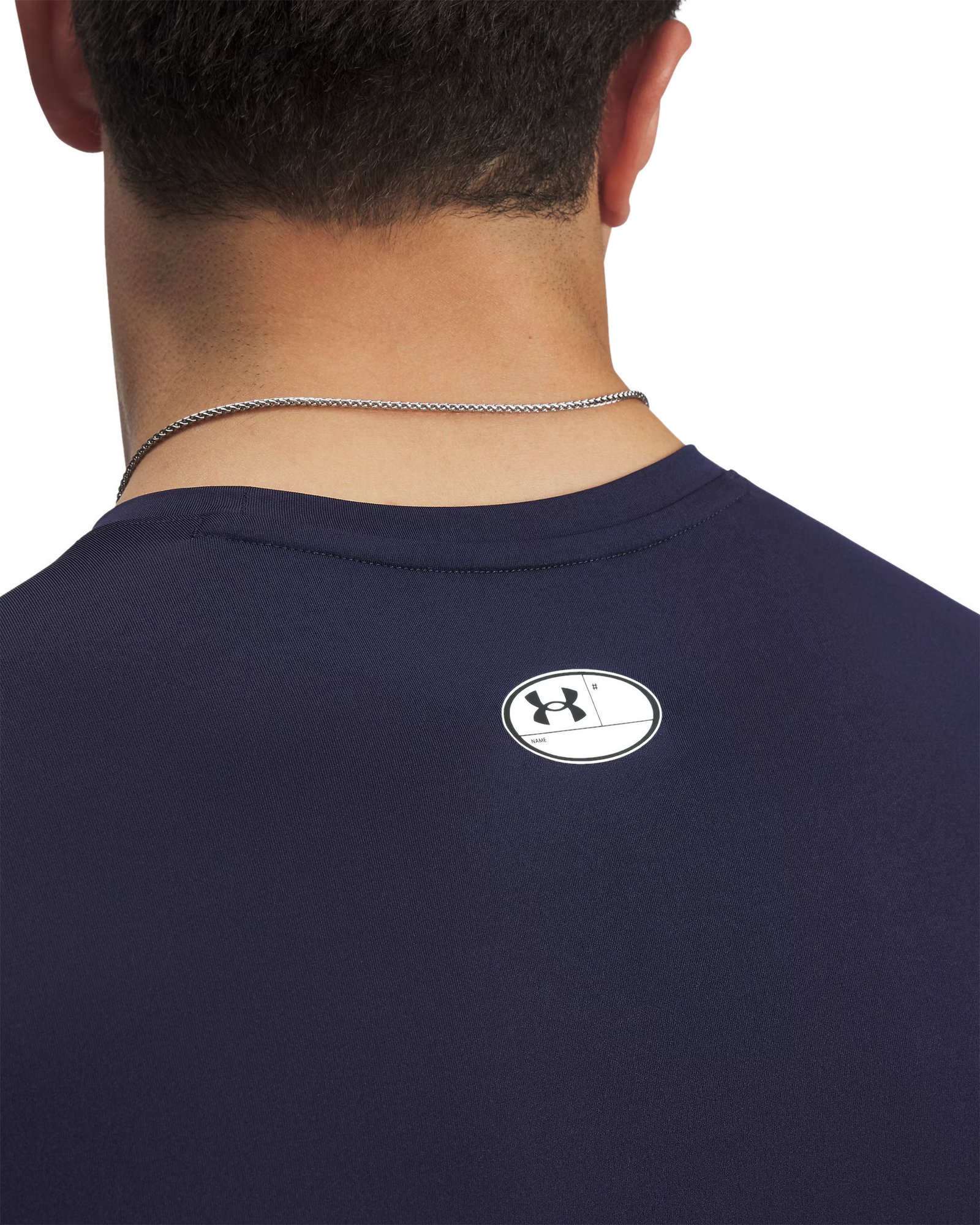 Under Armour HeatGear męska koszulka kompresyjna, midnight navy/biała