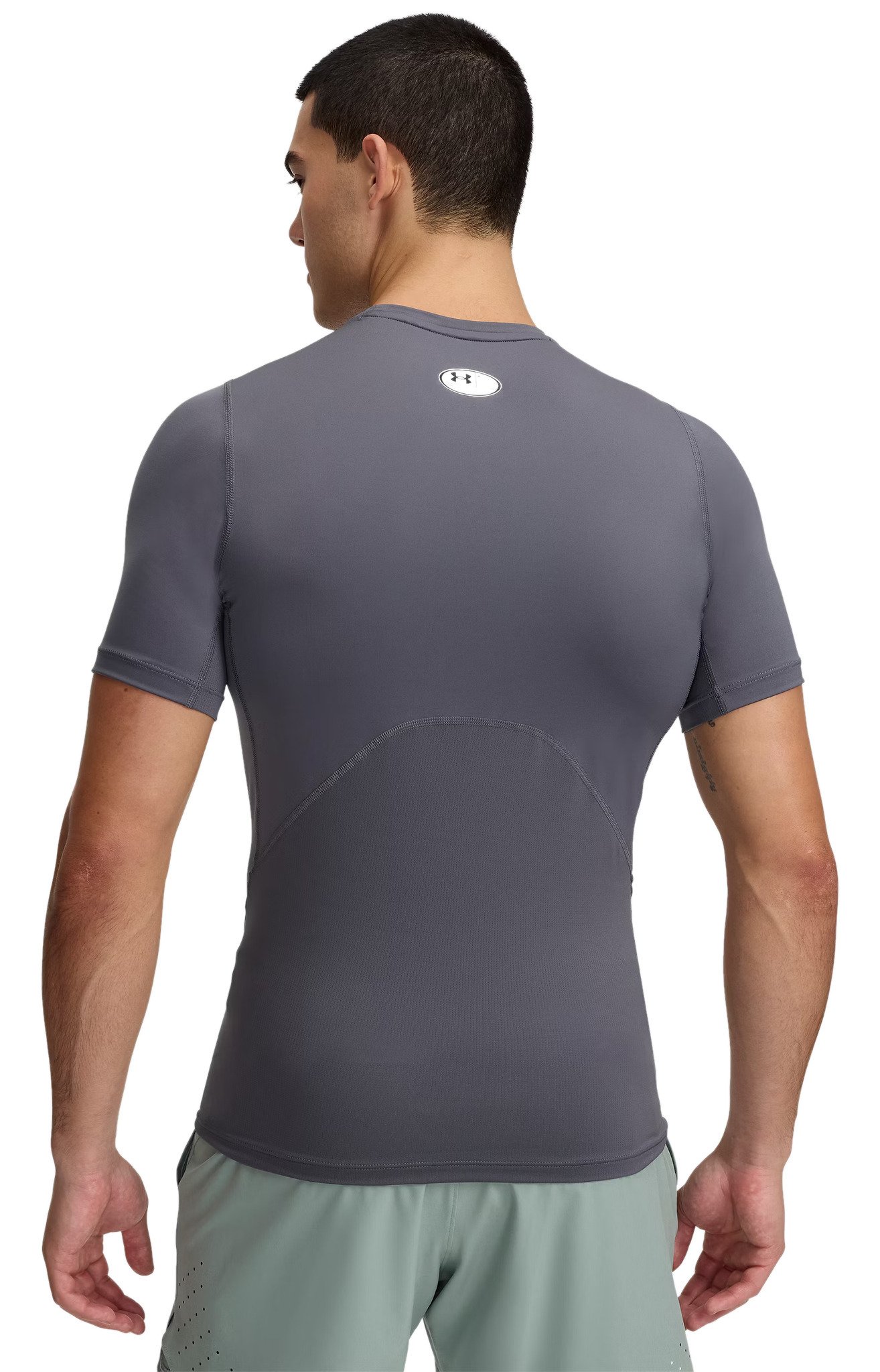 Under Armour HeatGear męska koszulka kompresyjna, castlerock/biały