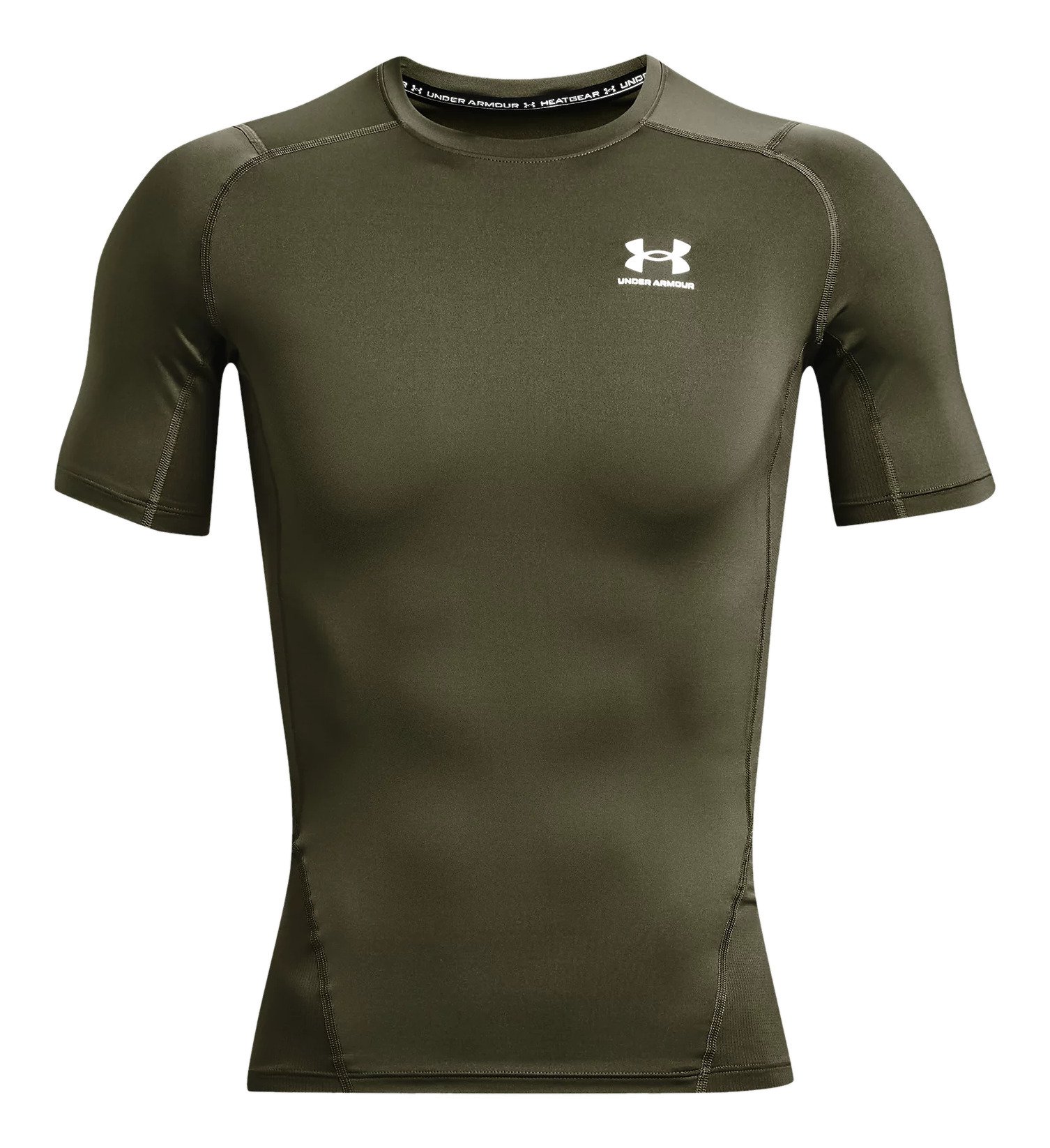 Under Armour HeatGear męska koszulka kompresyjna, marine OD green/biała