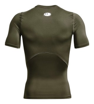 Under Armour HeatGear męska koszulka kompresyjna, marine OD green/biała