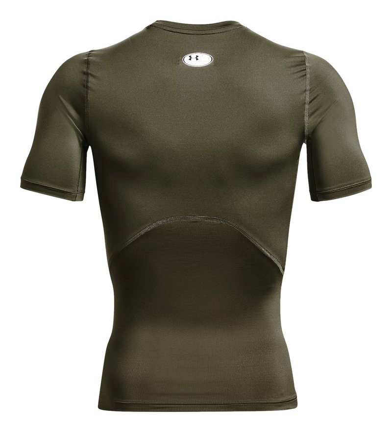 Under Armour HeatGear męska koszulka kompresyjna, marine OD green/biała