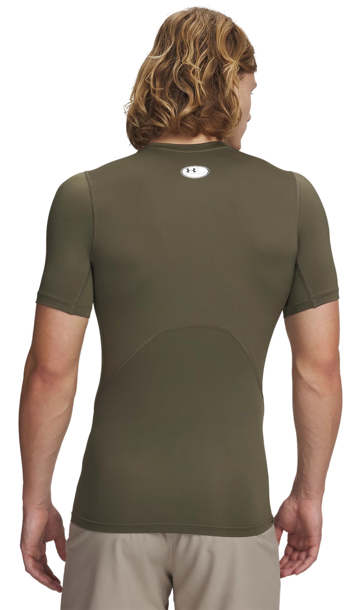 Under Armour HeatGear męska koszulka kompresyjna, marine OD green/biała