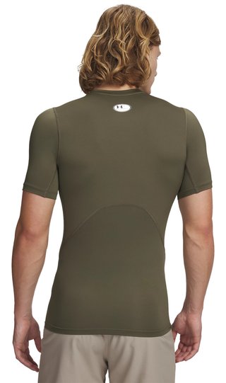 Under Armour HeatGear męska koszulka kompresyjna, marine OD green/biała