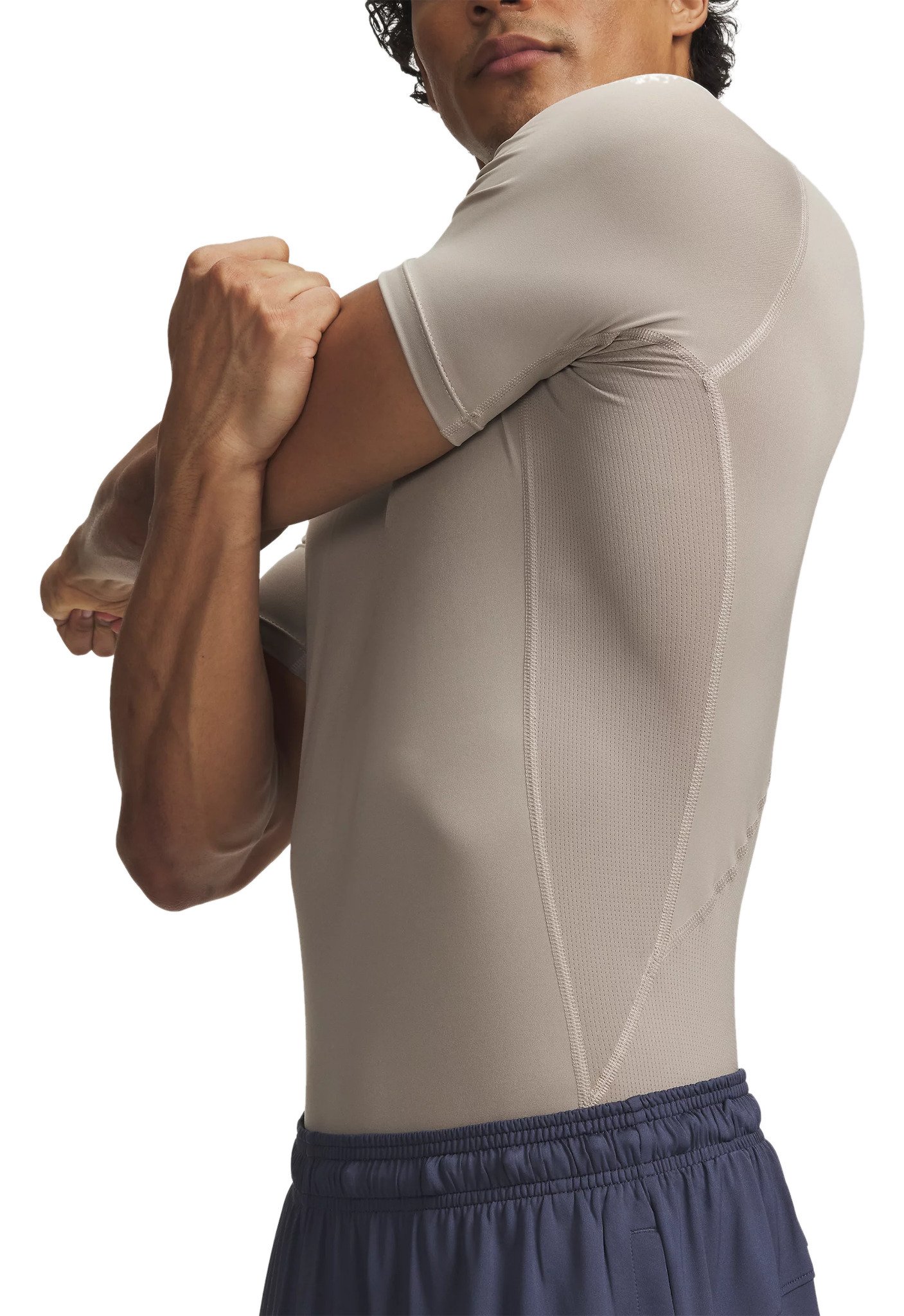 Under Armour HeatGear męska koszulka kompresyjna, timberwolf taupe/biały