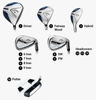 Callaway XT 26 11PC junior zestaw golfowy, stal/grafit, niebiesko/biały