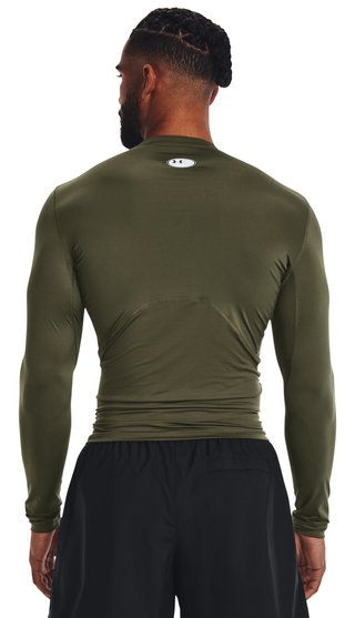 Under Armour HeatGear męska koszulka kompresyjna z długim rękawem, marine OD green/biała