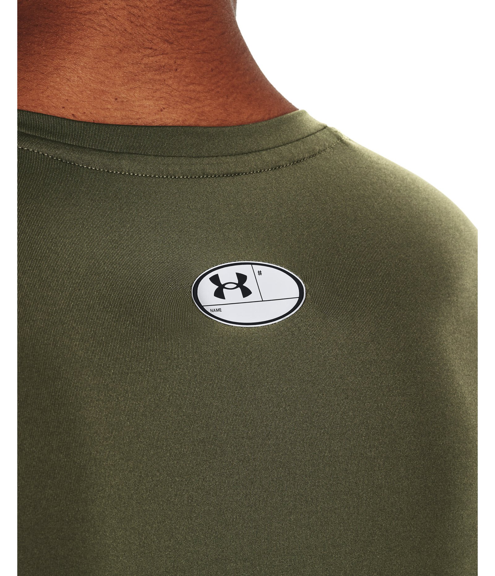 Under Armour HeatGear męska koszulka kompresyjna z długim rękawem, marine OD green/biała