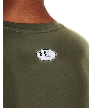 Under Armour HeatGear męska koszulka kompresyjna z długim rękawem, marine OD green/biała