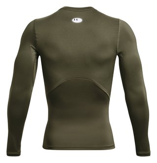 Under Armour HeatGear męska koszulka kompresyjna z długim rękawem, marine OD green/biała
