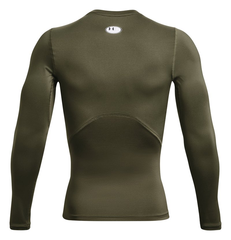 Under Armour HeatGear męska koszulka kompresyjna z długim rękawem, marine OD green/biała