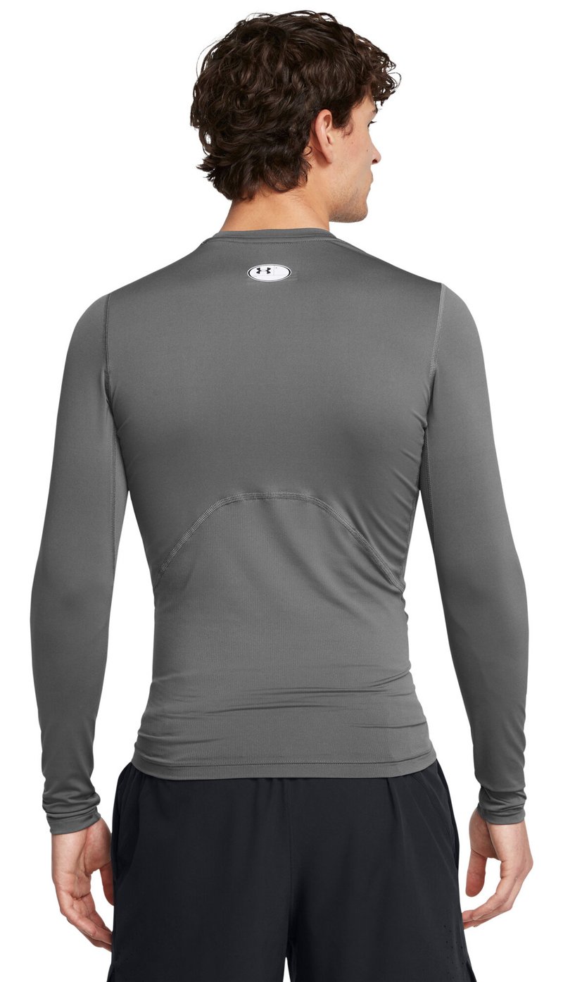 Under Armour HeatGear męska koszulka kompresyjna z długim rękawem, castlerock/biała