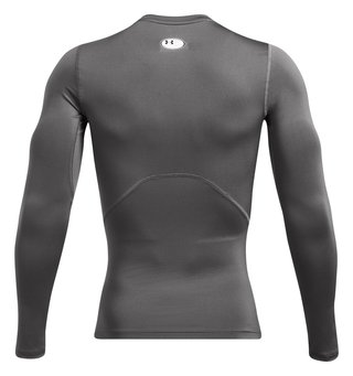 Under Armour HeatGear męska koszulka kompresyjna z długim rękawem, castlerock/biała
